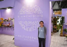 Betti Federica of Bianchi Dino, where the large booth showcased a wide range of their floral decorations.